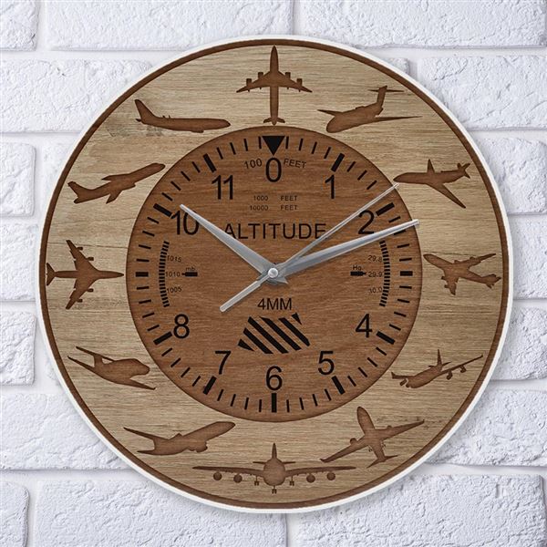 Aircraft ALTITUDE Wall Clock, wood decor