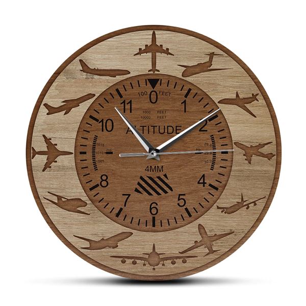 Aircraft ALTITUDE Wall Clock, wood decor