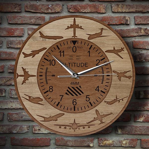 Aircraft ALTITUDE Wall Clock, wood decor