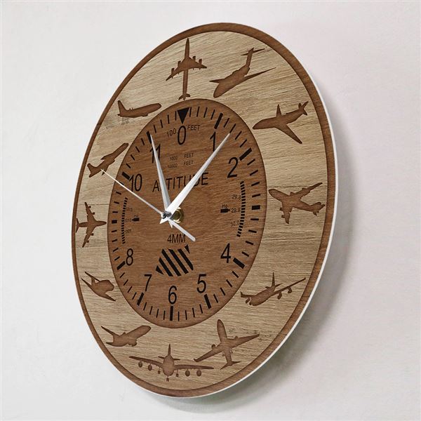 Aircraft ALTITUDE Wall Clock, wood decor