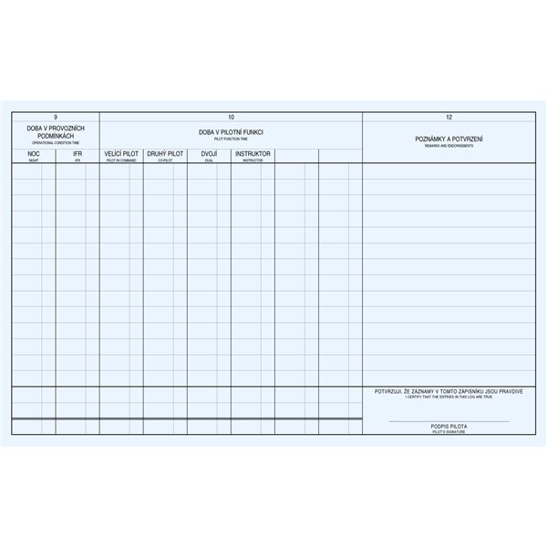 Pilot logbook - airplanes