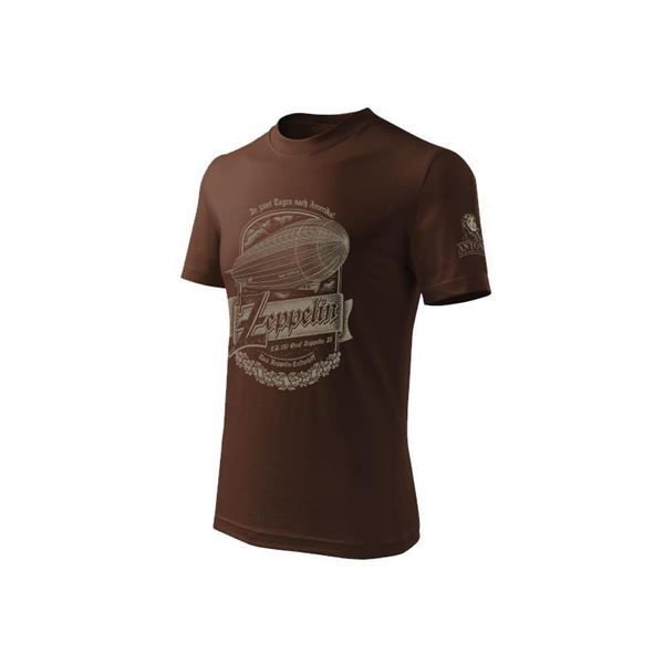 ANTONIO T-Shirt with ZEPPELIN, brown, XL