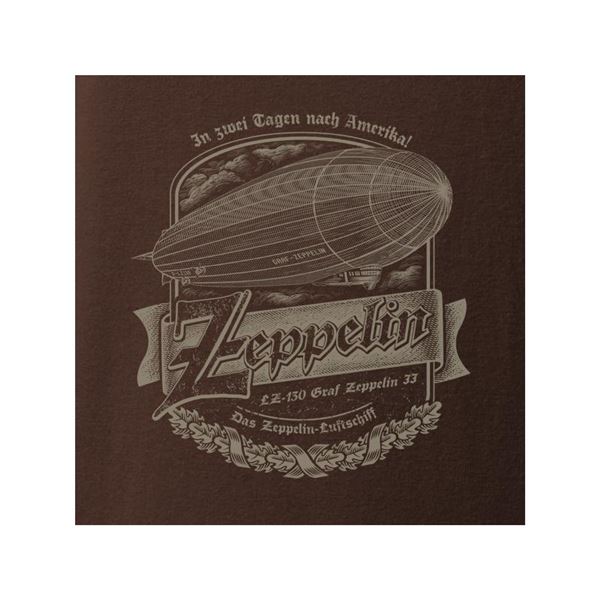 ANTONIO T-Shirt with ZEPPELIN, brown, XL