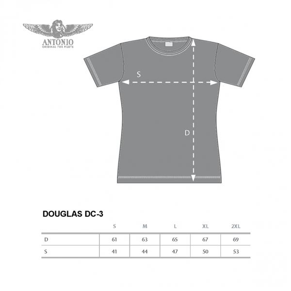 ANTONIO Tričko dámské DOUGLAS DC-3, bílá, XL
