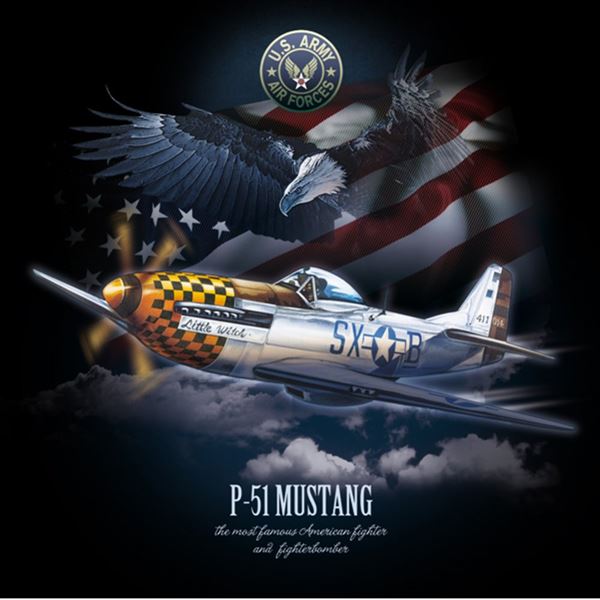 ANTONIO Tričko dámské s letounem P-51 MUSTANG, S