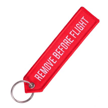 Keyring REMOVE BEFORE FLIGHT classic