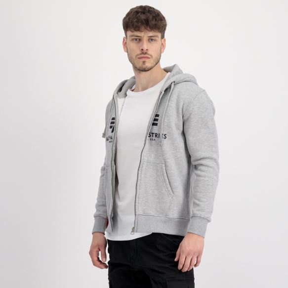 Alpha Industries Basic Zip Hoodie grey, XL