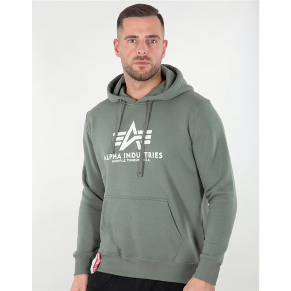 Alpha Industries Mikina Basic s kapucí vintage green, M