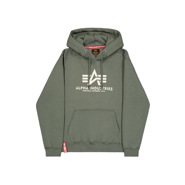 Alpha Industries Mikina Basic s kapucí vintage green, M