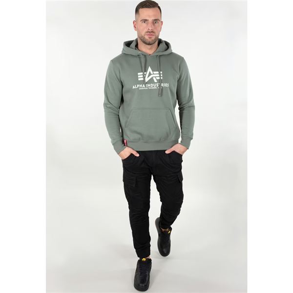 Alpha Industries Mikina Basic s kapucí vintage green, M