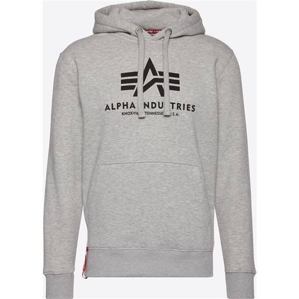 Alpha Industries Mikina Basic s kapucí šedá, M
