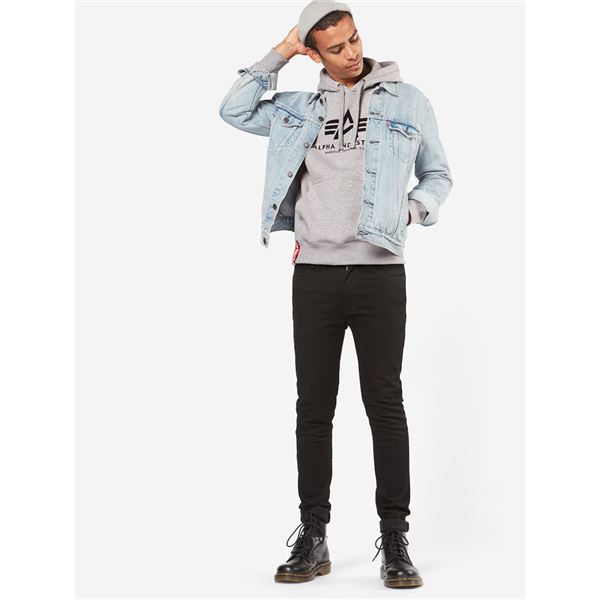 Alpha Industries Mikina Basic s kapucí šedá, M