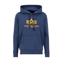 Alpha Industries Mikina Basic s kapucí modrá, M Alpha Industries Mikina Basic s kapucí modrá, M