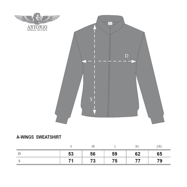ANTONIO Mikina s logem A-WINGS šedá, XL