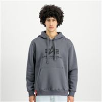 Alpha Industries Mikina Basic s kapucí tm. šedá, L