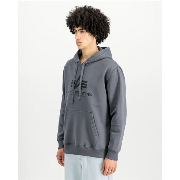 Alpha Industries Mikina Basic s kapucí tm. šedá, M